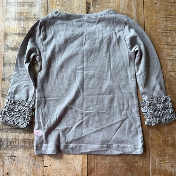 NWOT Ruffle Butts Gray Tee with Ruffles 18-24m - Picture 4 of 4